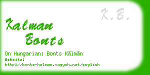 kalman bonts business card